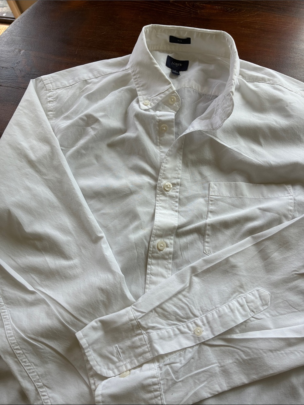 J. Crew Factory White Cotton Button-Down Shirt